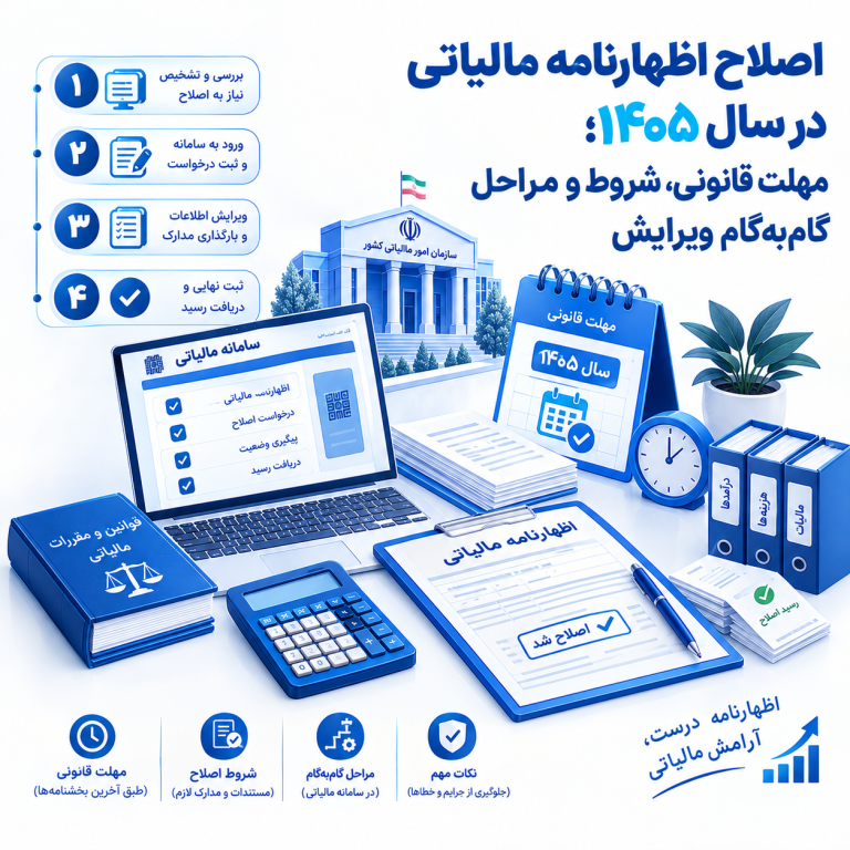 اصلاح اظهارنامه مالیاتی در سال ۱۴۰۵؛ مهلت قانونی، شروط و مراحل گام‌به‌گام ویرایش