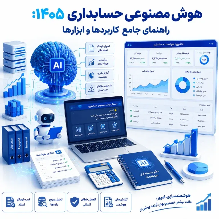 هوش مصنوعی حسابداری ۱۴۰۵: کاربردها، ابزارها و راهکارهای عملی