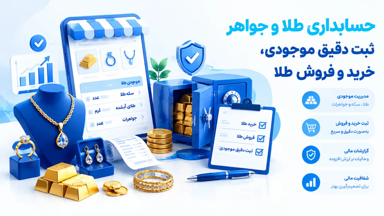 اینفوگرافیک مراحل ثبت دفاتر و زنجیره ارزش حسابداری طلا و جواهر در سامانه مودیان